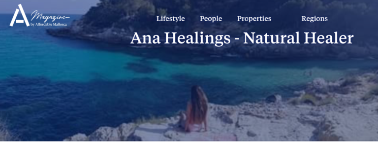 Magazine style coastal banner with Ana Healings